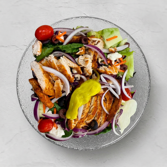Grilled Chicken Greek Salad.